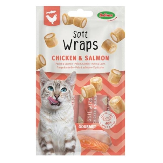 Picture of Bubimex Soft Wraps Cat Treats x3 Chicken Salmon Flavor 30g